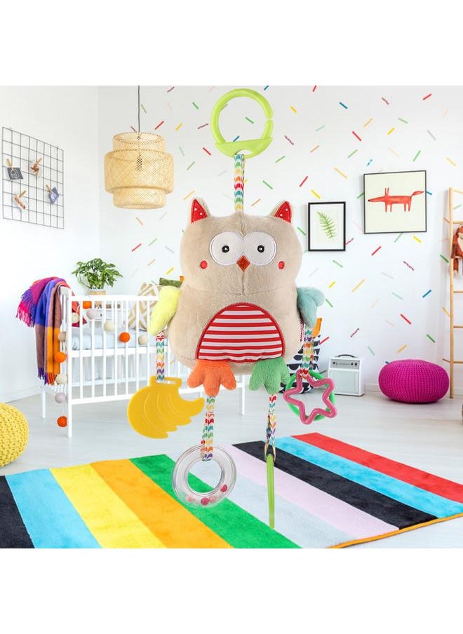Multi functional Baby Bed Crib Cot Stroller Cartoon Hanging Toy Educational Plush Toy(Owl)