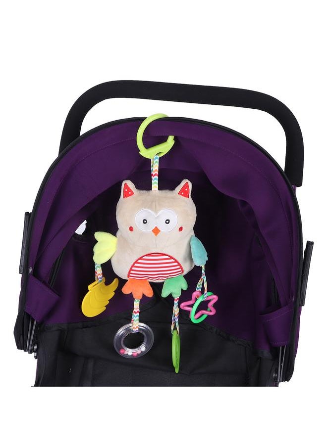 Multi functional Baby Bed Crib Cot Stroller Cartoon Hanging Toy Educational Plush Toy(Owl)