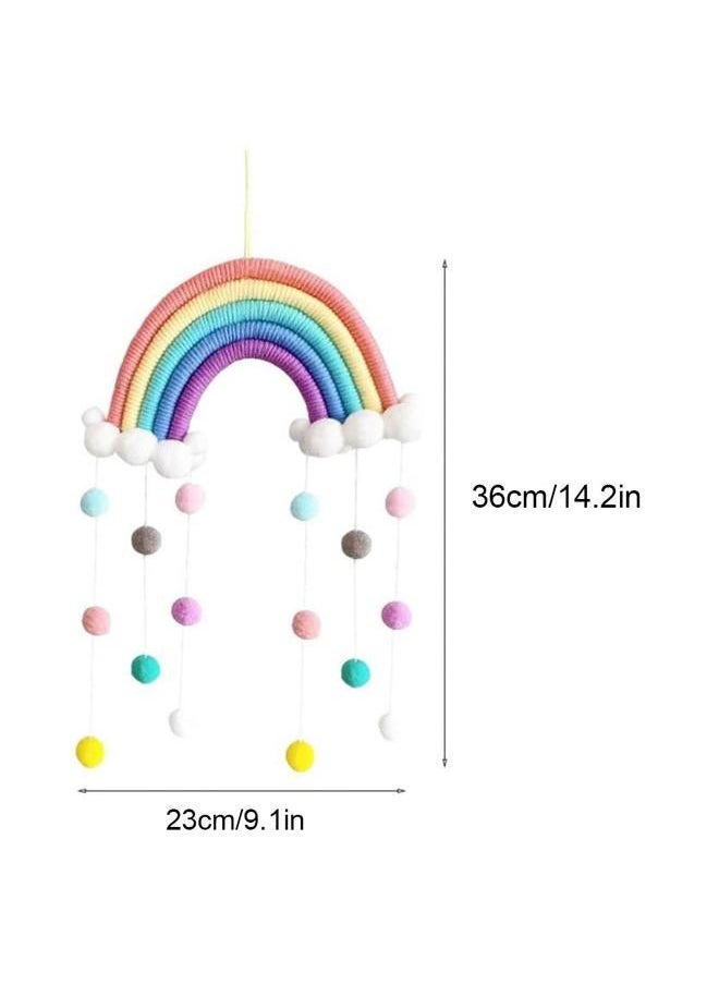 Baby Mobile Bed Wind Chimes Hanging Clouds Raindrops Rainbow Tassels for Newborn