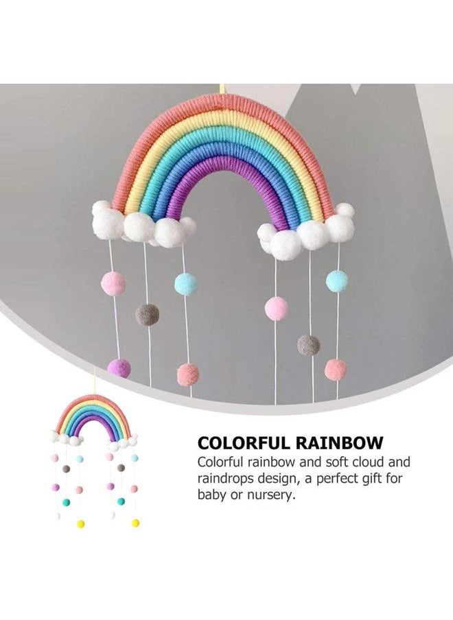 Baby Mobile Bed Wind Chimes Hanging Clouds Raindrops Rainbow Tassels for Newborn