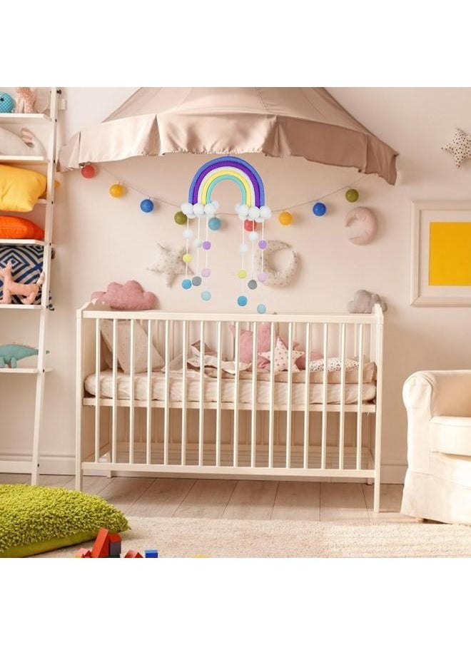 Baby Mobile Bed Wind Chimes Hanging Clouds Raindrops Rainbow Tassels for Newborn