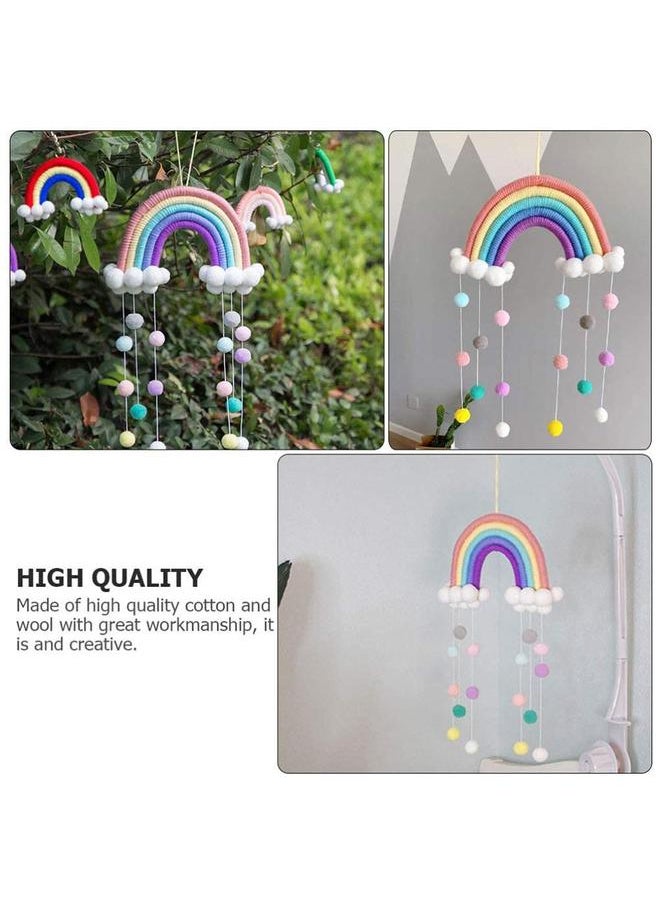 Baby Mobile Bed Wind Chimes Hanging Clouds Raindrops Rainbow Tassels for Newborn