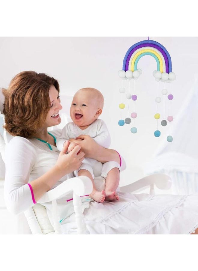 Baby Mobile Bed Wind Chimes Hanging Clouds Raindrops Rainbow Tassels for Newborn