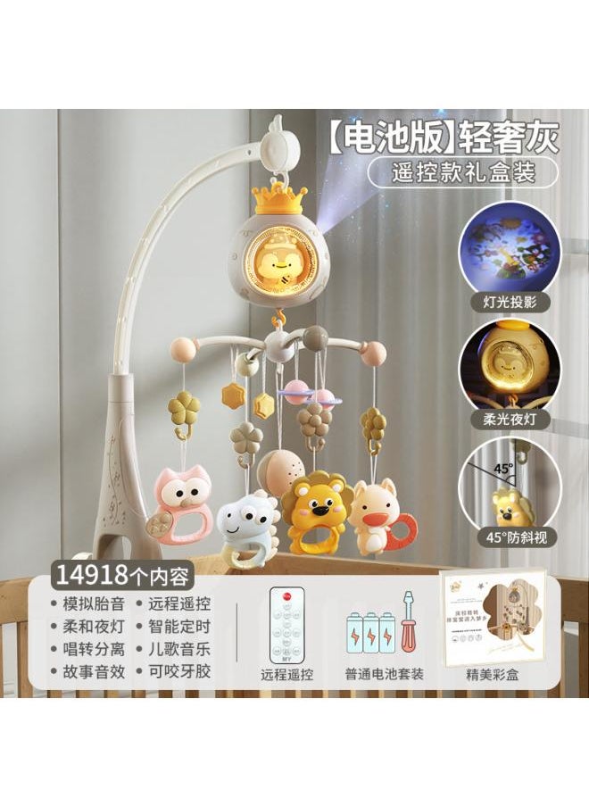 Newborn Educational Toys Electric Rotating Baby Bed Bell Bite Rattle Pendant Newborn Toy Gift Box 0- 2