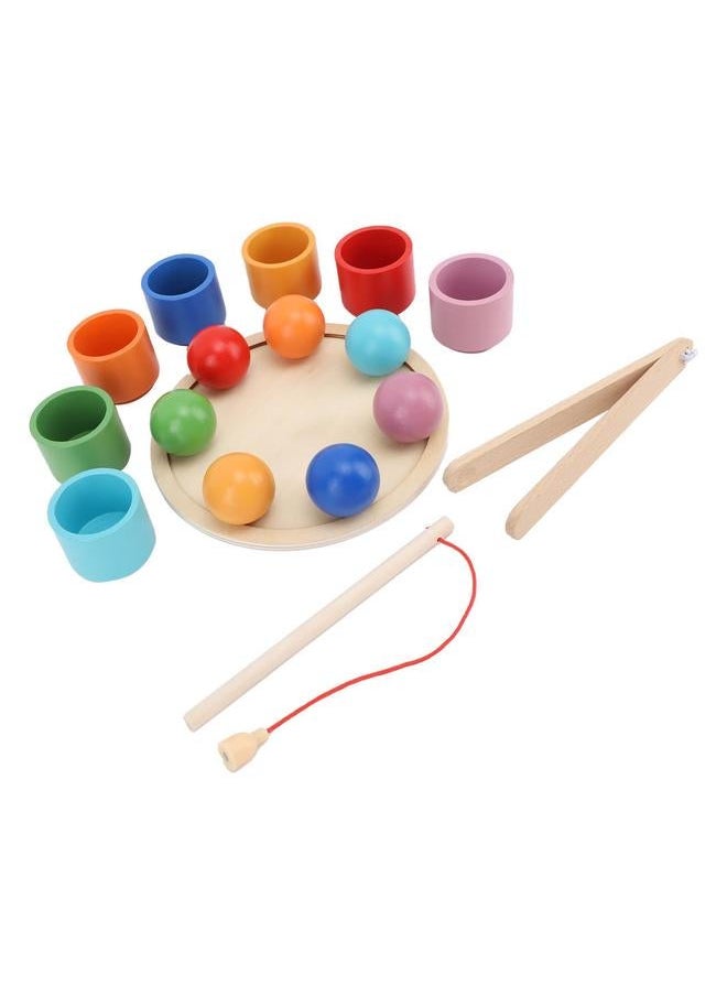 Wooden Sorting Game with 7 Balls Cups Colorful Educational Early Learning Baubles in Toys Type 1