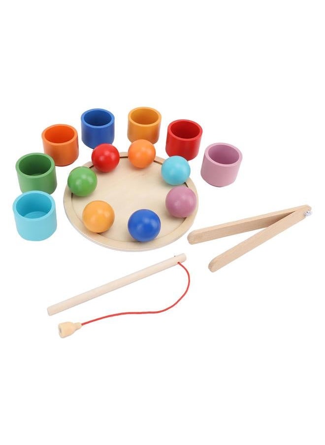 Wooden Sorting Game with 7 Balls Cups Colorful Educational Early Learning Baubles in Toys Type 1