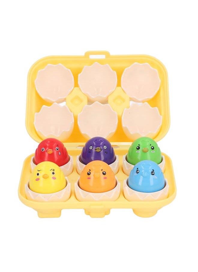 6PCS Egg Shape Matching Toy Set Realistic Early Educational Twist for Children DF31