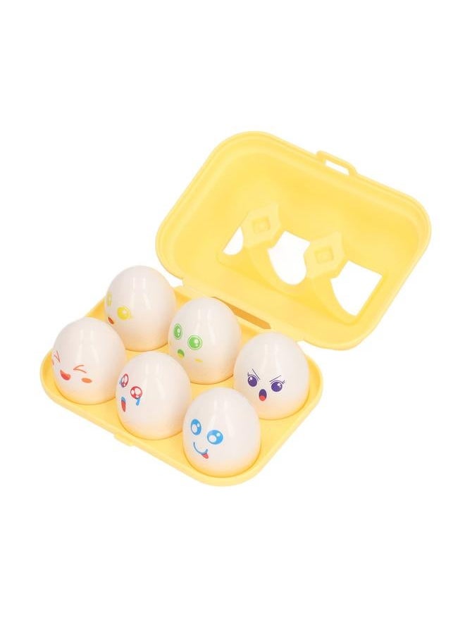 6PCS Egg Shape Matching Toy Set Realistic Early Educational Twist for Children DF31