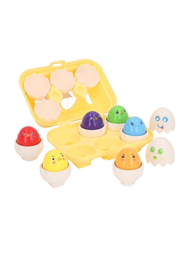 6PCS Egg Shape Matching Toy Set Realistic Early Educational Twist for Children DF31