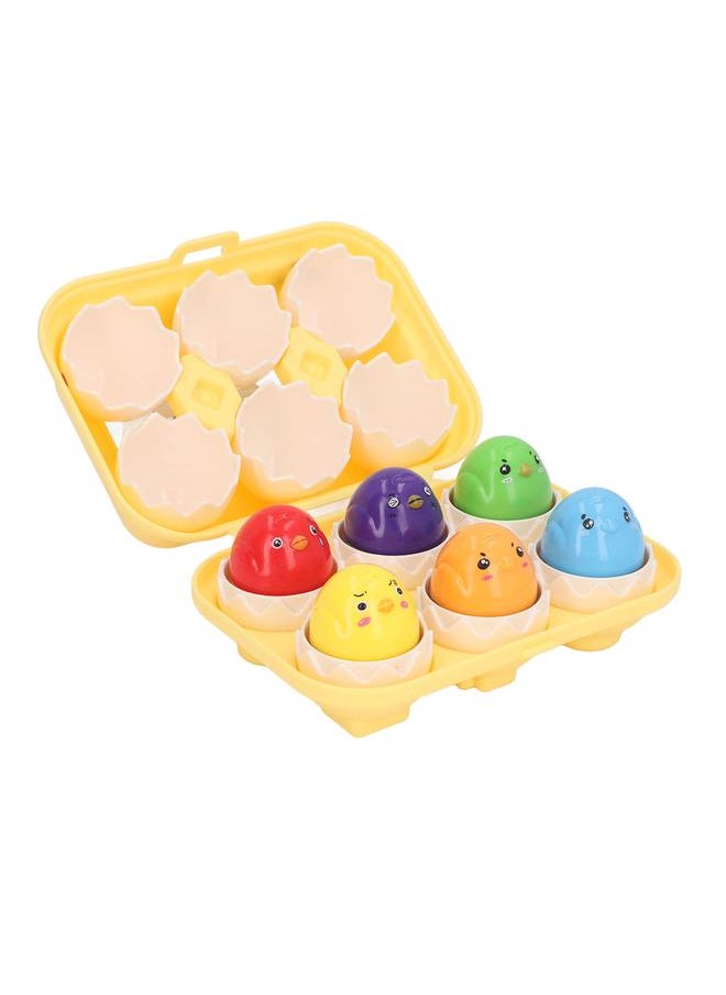 6PCS Egg Shape Matching Toy Set Realistic Early Educational Twist for Children DF31