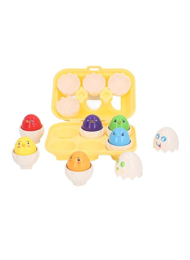 6PCS Egg Shape Matching Toy Set Realistic Early Educational Twist for Children DF31