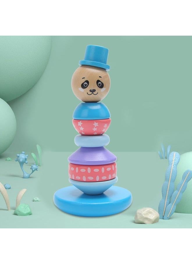 Kid Cute Animal Early Educational Mathematical Cognition Wooden Stacking Ring Tower ToyPanda