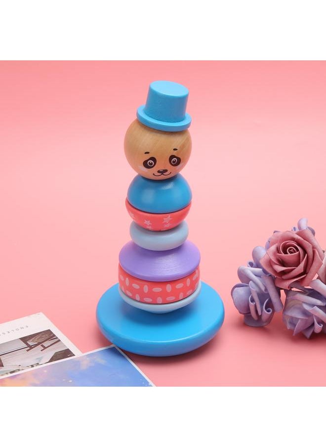 Kid Cute Animal Early Educational Mathematical Cognition Wooden Stacking Ring Tower ToyPanda