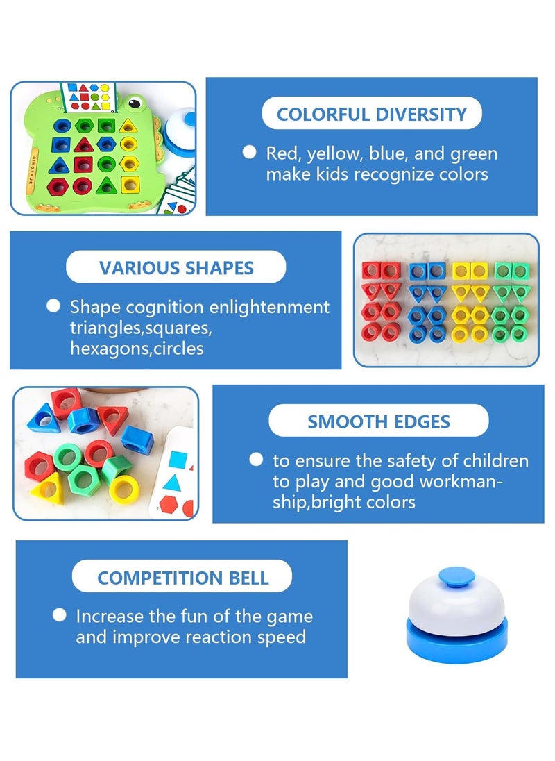 Shape matching game with bell, colour game, game,geometric shapes puzzle board,interactive board games,montessori sensory games,shapes for kids