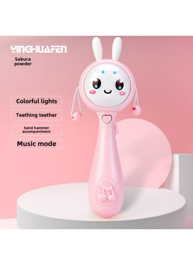 Infant Rattle Can Bite 3-6 3-month-old Newborn Baby Handdrum Music Stick Rattle Toy 0-1 Years Old-Color:Music Rattle + Harman Ball Send Battery