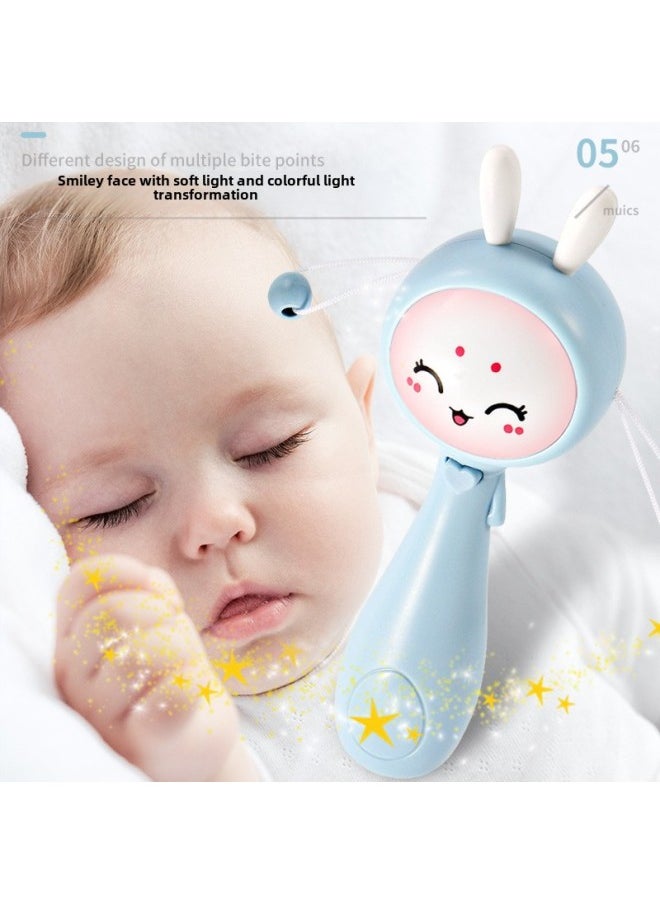 Infant Rattle Can Bite 3-6 3-month-old Newborn Baby Handdrum Music Stick Rattle Toy 0-1 Years Old-Color:Music Rattle + Harman Ball Send Battery