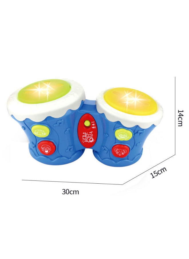 Baby Toy Music Hand Drum Baby Early Education Educational Carousel Racket Drum Children Musical Instrument Wholesale-Color:Baby Music Pat Drum [pink] Window Box
