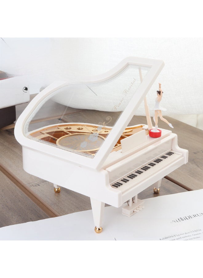 Mini Small Medium Large Dancer Piano Rotating Music Box Sewing Machine Phonograph Typewriter Music Box Customization-Color:1002 Mini Dancer With Mirror Pink 0.32kg-Dimensions:Figure