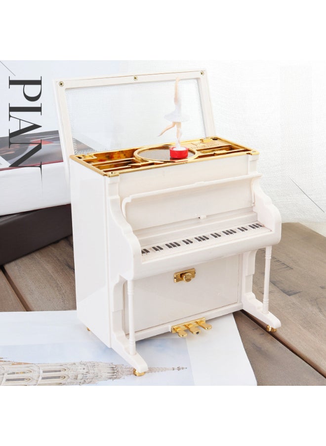 Mini Small Medium Large Dancer Piano Rotating Music Box Sewing Machine Phonograph Typewriter Music Box Customization-Color:1002 Mini Dancer With Mirror Pink 0.32kg-Dimensions:Figure