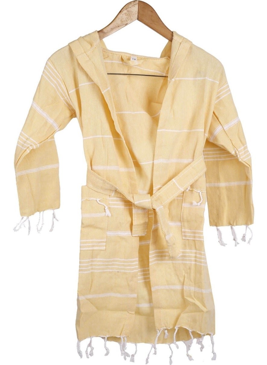 Hooded Children's Peshtemal Bathrobe 100% Cotton