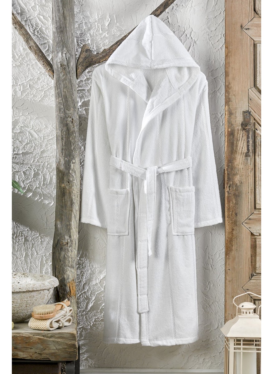 Lara Velvet Hooded Bathrobe-White