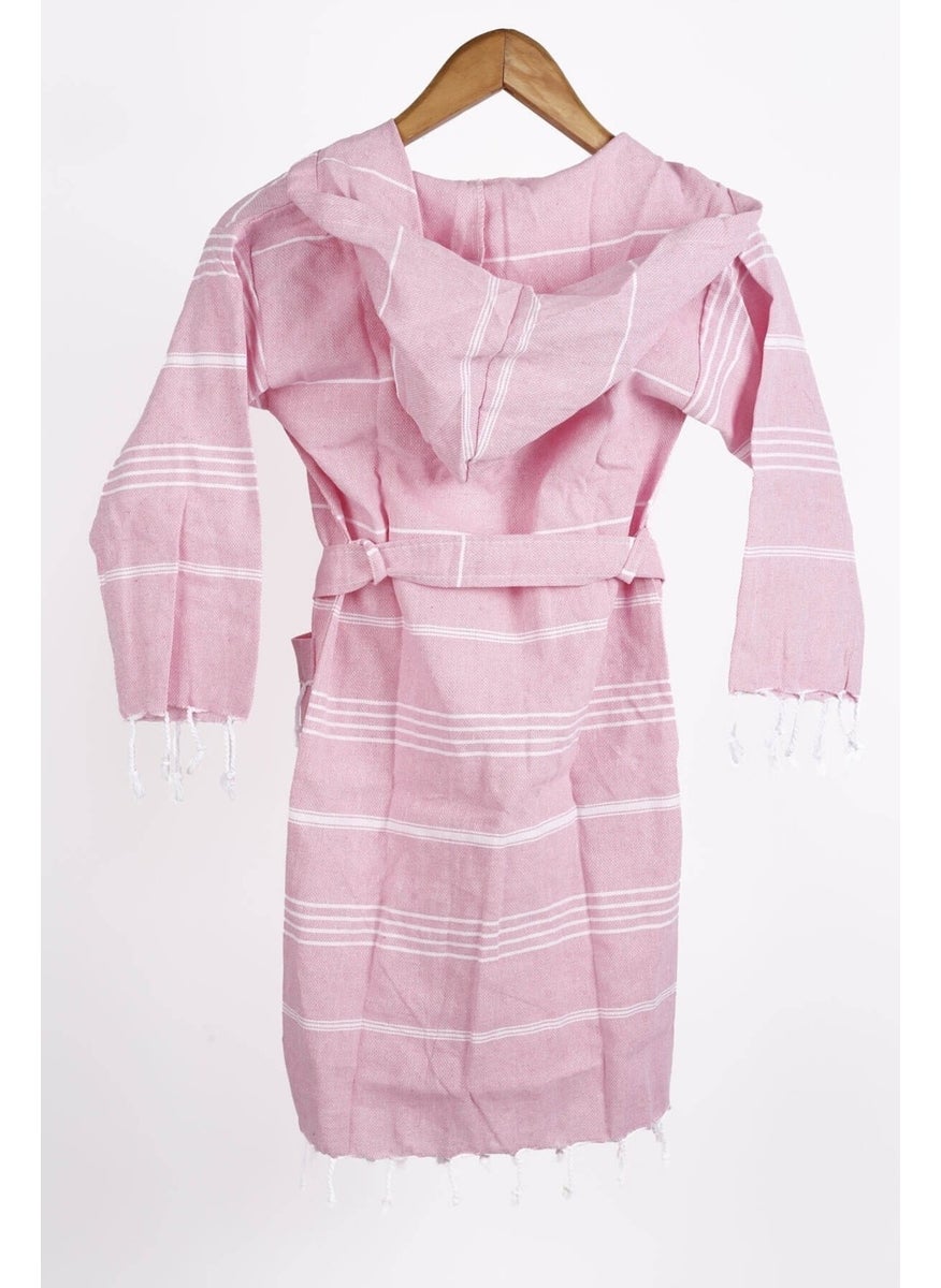 Hooded Children's Peshtemal Bathrobe 100% Cotton