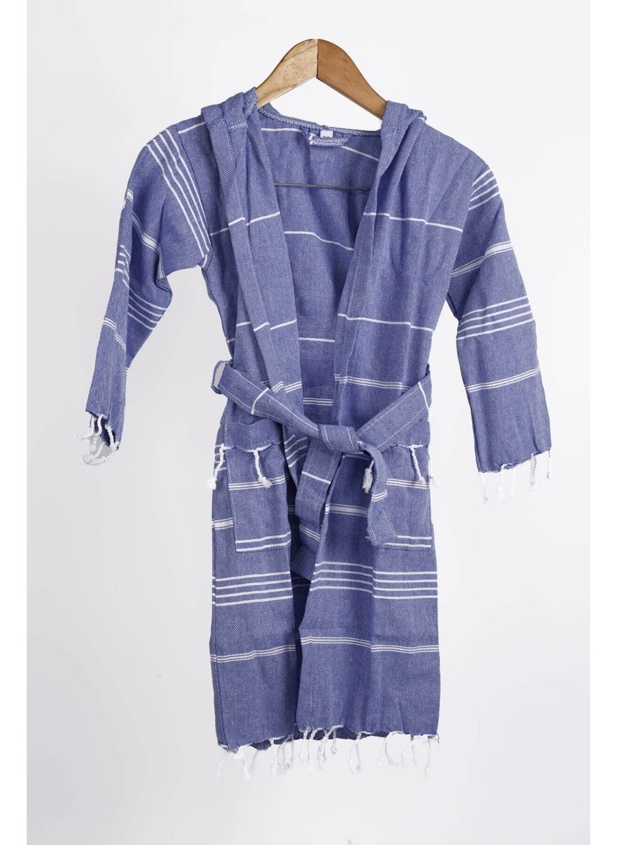 Hooded Children's Peshtemal Bathrobe 100% Cotton
