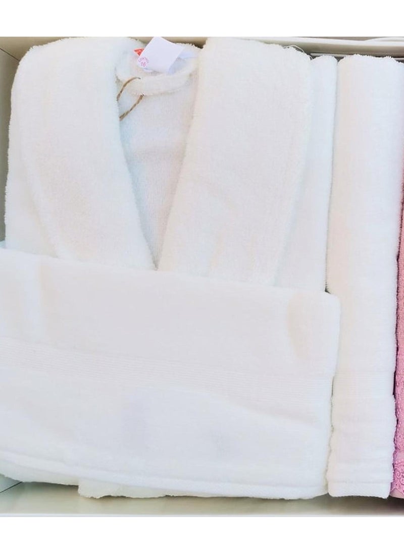 Fidelya Family Bathrobe Set Cream-Pink