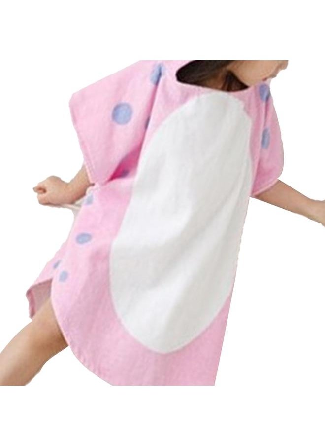 Kids Bath Towel Dinosaur Pattern Soft Cotton Hooded Baby Toddler Warm Absorbent Bath Towel Cape Pink 60x120