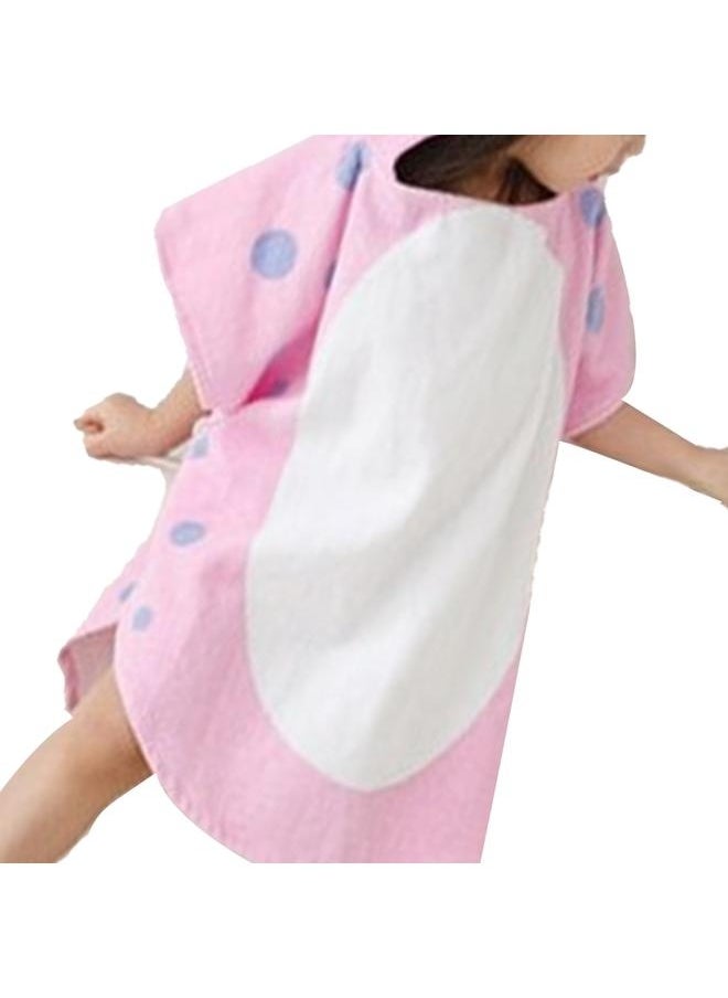 Kids Bath Towel Dinosaur Pattern Soft Cotton Hooded Baby Toddler Warm Absorbent Bath Towel Cape Pink 60x120