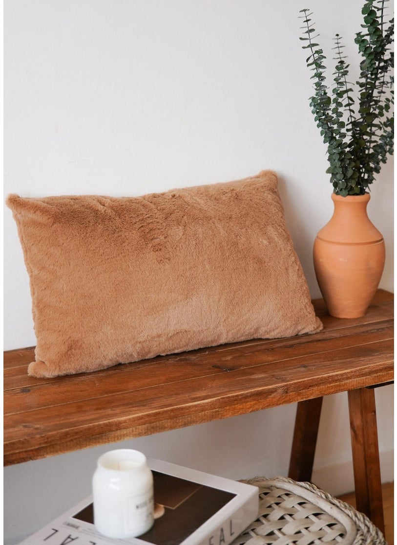 Plush Pillow Brown 45X45 cm