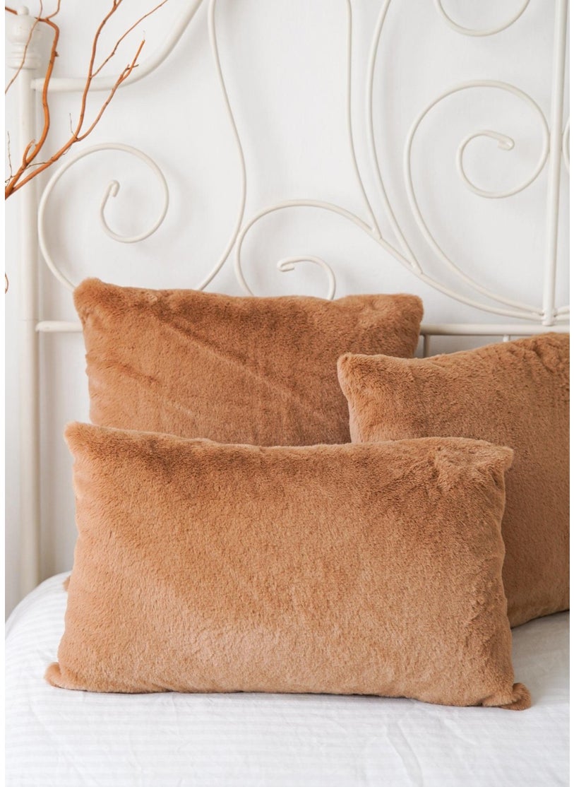Plush Pillow Brown 45X45 cm