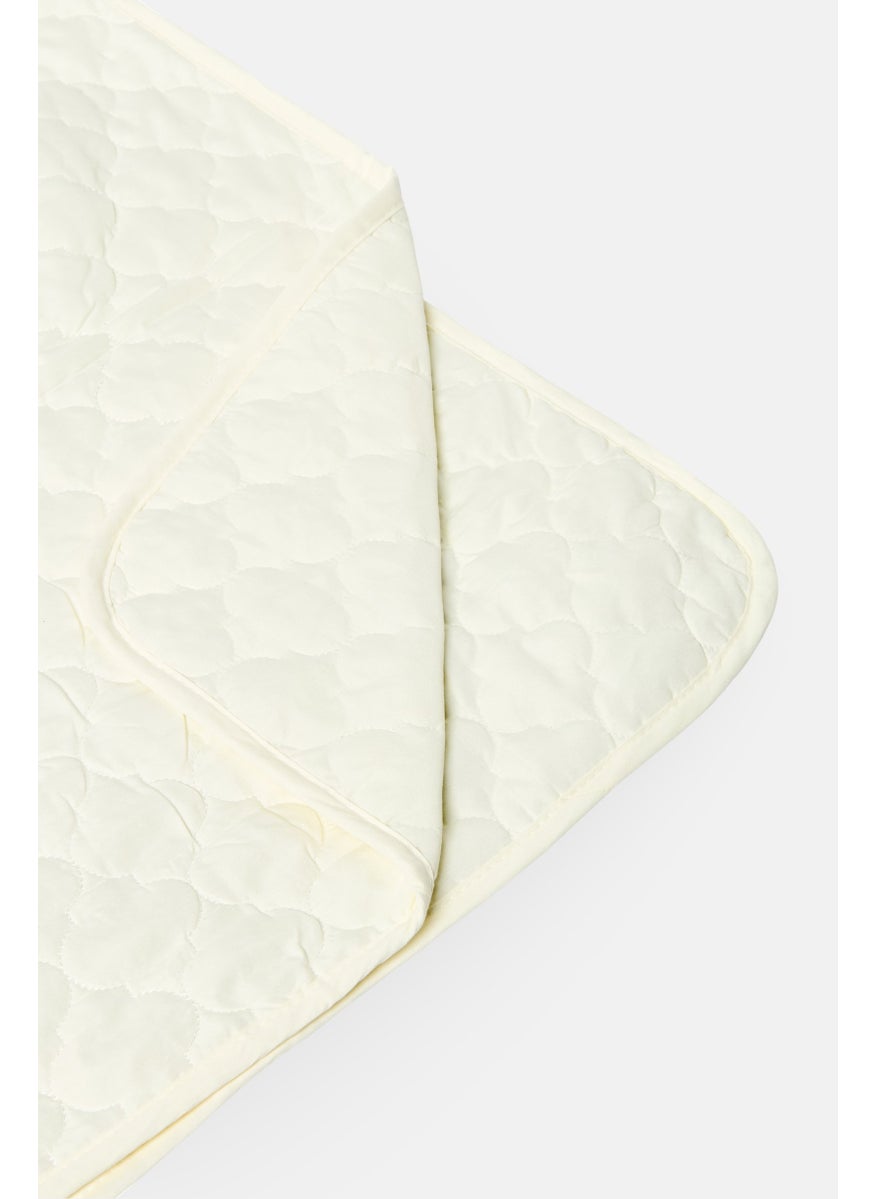 3 Pieces King Quilted Bedspread With Pillow Case Set, Ivory