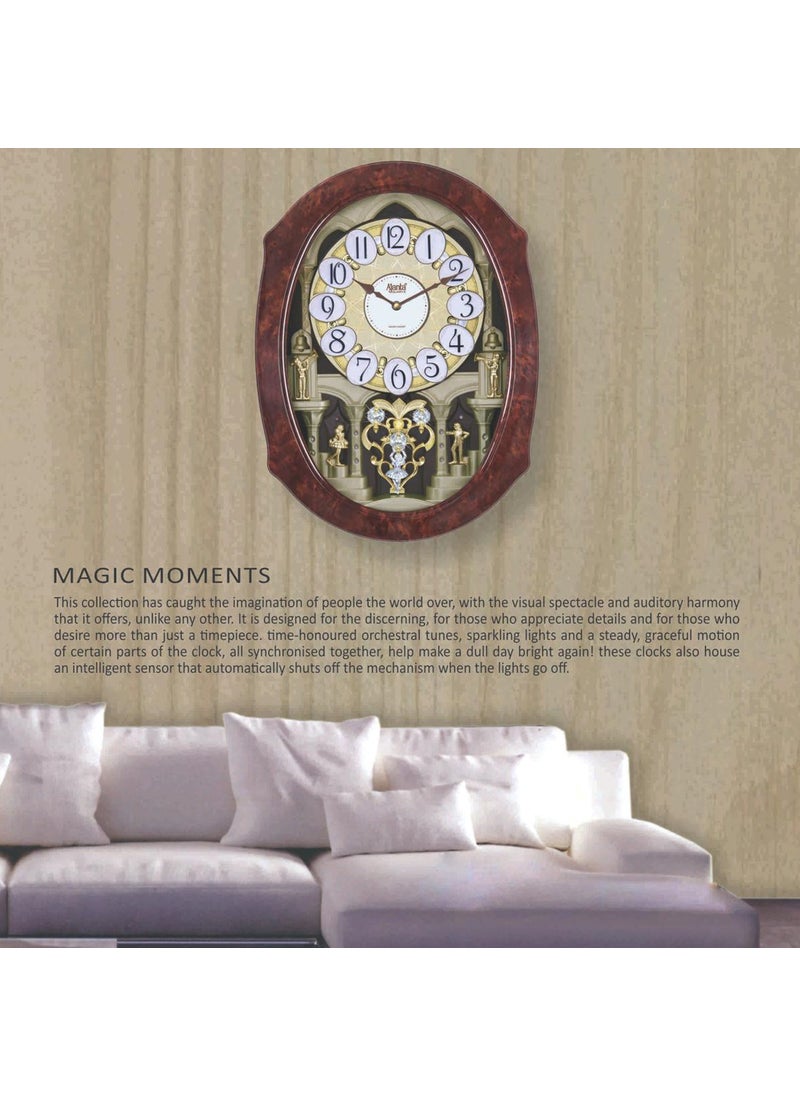 Ajanta Plastic Wall Clock (56 cm x 42 cm x 12 cm, Brown), Abstract