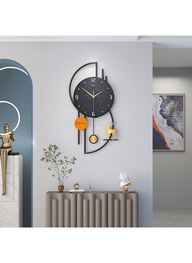 New era Design Modern Handmade Wall Clock Metal Home Decor Bedroom livingroom Hotel Restaurant Office Decorative Lightweight Wall Decor (28 x 15 Inch)