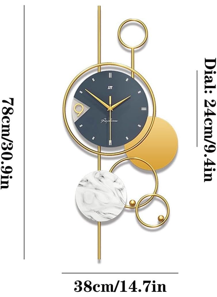 Anas-Iron Luxury Silent Wall Clock – Elegant Decorative Timepiece for Home, Office & Wall Decor Clock for Home | Room Decoration Items for Living Room Bedroom | Wall Clocks for Room Decor