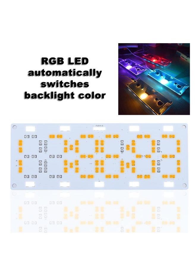 DIY Kit Electronic LED Clock Desk Alarm Clock Time Temperature Date (Yellow Light)