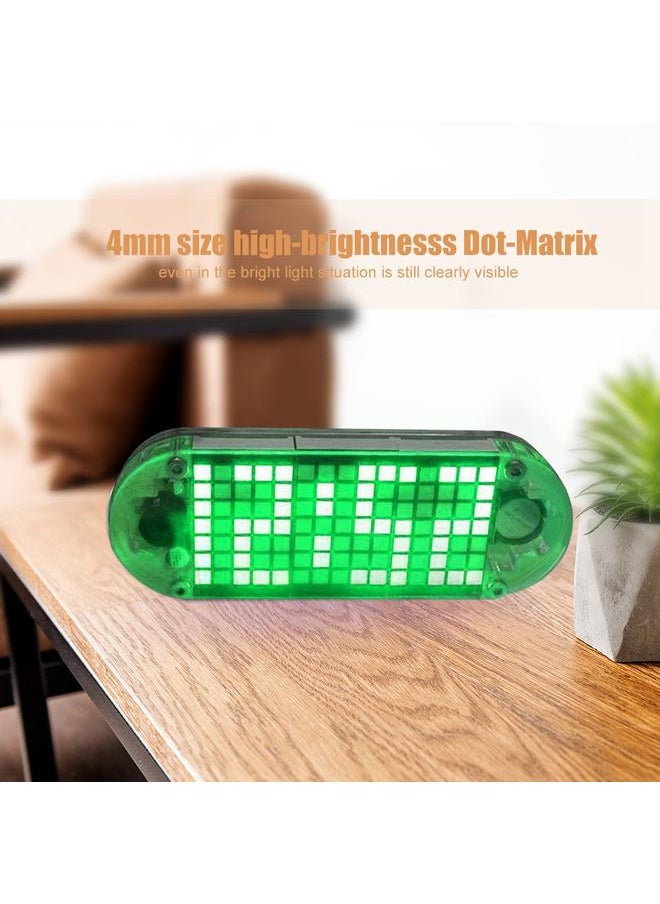 DIY Kit Digital LED Clock Dot Matrix Desk Alarm Clock Time Temperature Date  (Green Light)