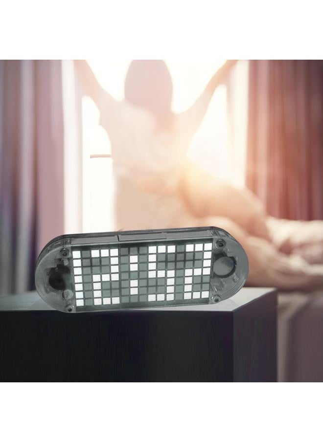DIY Kit Digital LED Clock Dot Matrix Desk Alarm Clock Time Temperature Date  (White Light)