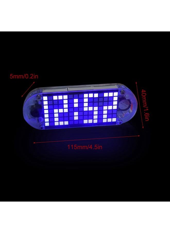 DIY Kit Digital LED Clock Dot Matrix Desk Alarm Clock Time Temperature Date  (Blue Light)