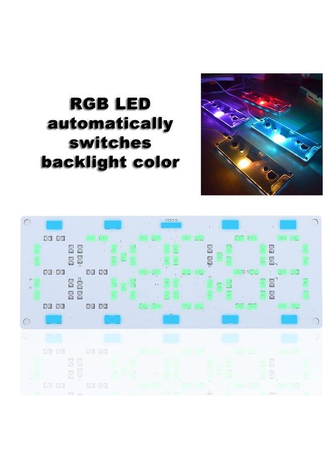 DIY Kit Electronic LED Clock Desk Alarm Clock Time Temperature Date (Green Light)