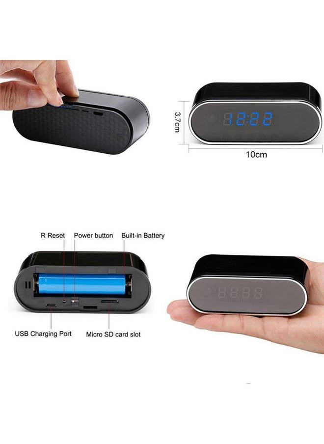 Wireless Camera Clock HD 1080P WiFi Alarm Clock Motion Detection Security Monitor with Sound Recording
