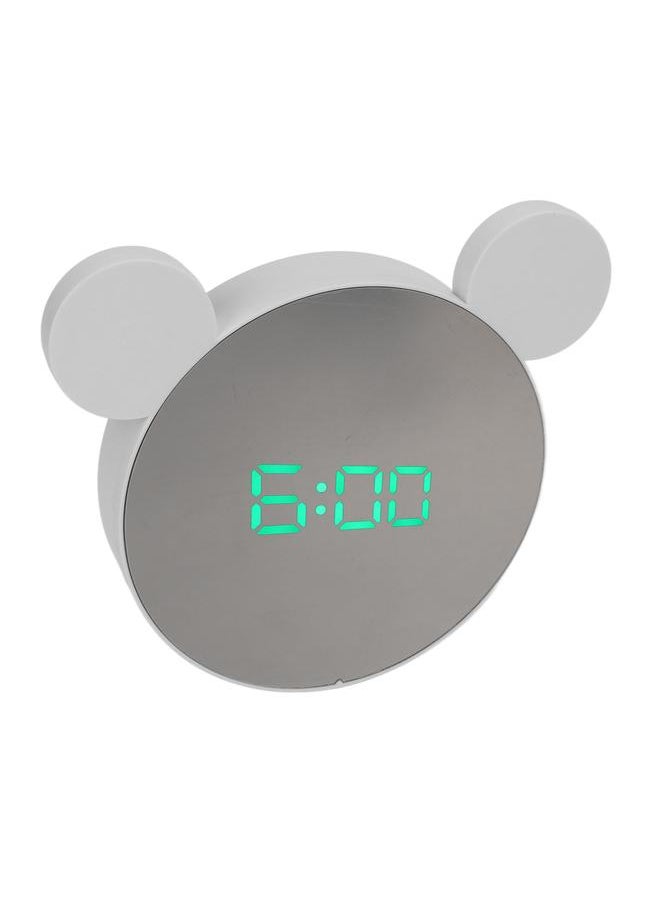 Digital Alarm Clock Mirror with Ear Adjust Brightness Backlight LED Clock Digital with Time Date Temperature Display Green Light