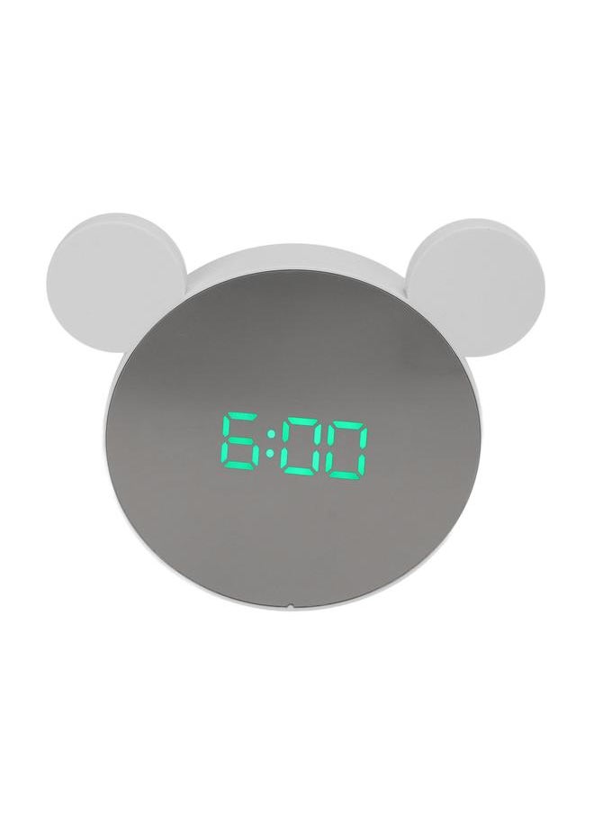 Digital Alarm Clock Mirror with Ear Adjust Brightness Backlight LED Clock Digital with Time Date Temperature Display Green Light