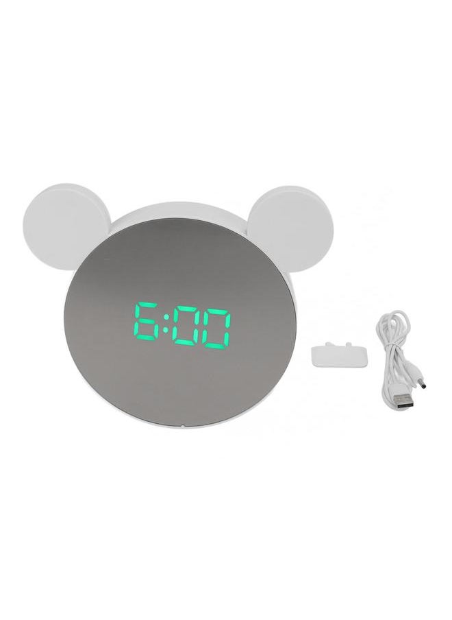 Digital Alarm Clock Mirror with Ear Adjust Brightness Backlight LED Clock Digital with Time Date Temperature Display Green Light