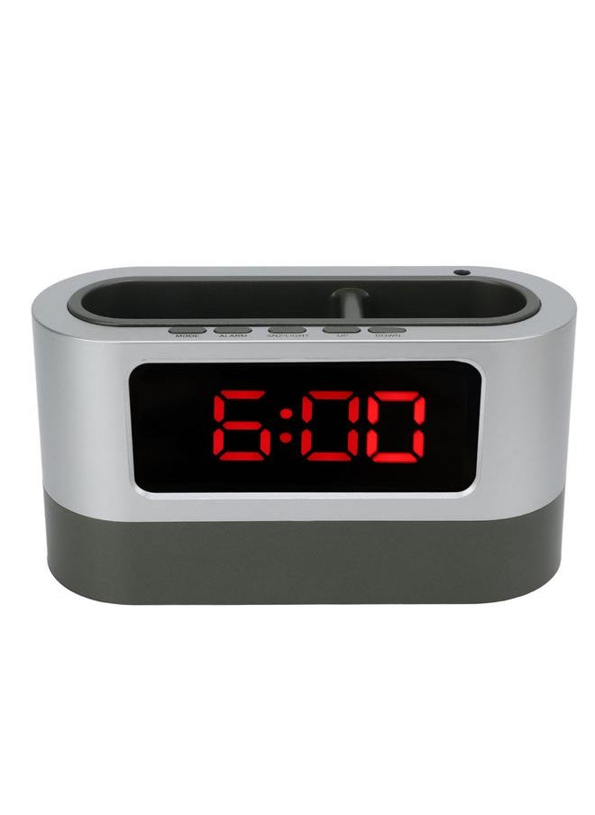 Pen Holder Alarm Clock Pen Holder Design Time Memory Time Date Temperature Display LED Clock for Office Dormitory Red