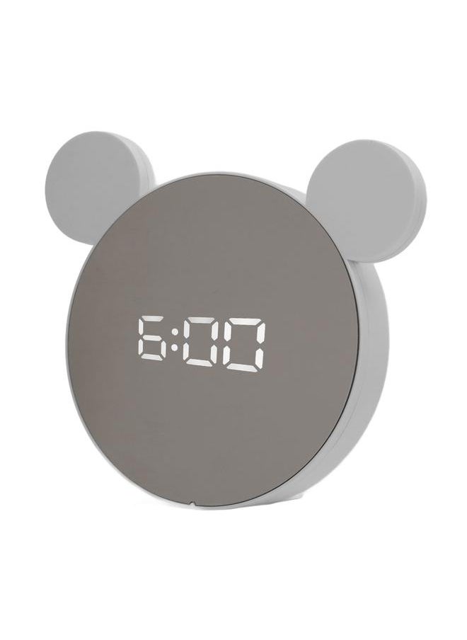 Digital Alarm Clock Mirror with Ear Adjust Brightness Backlight LED Clock Digital with Time Date Temperature Display White Light