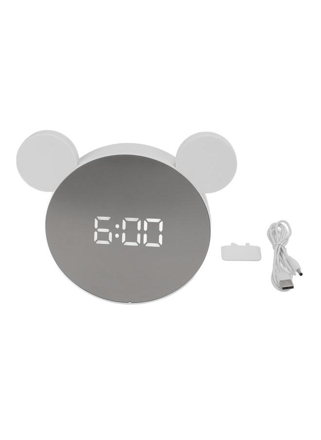 Digital Alarm Clock Mirror with Ear Adjust Brightness Backlight LED Clock Digital with Time Date Temperature Display White Light
