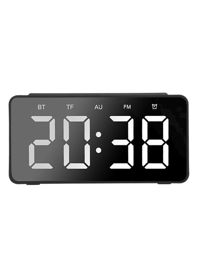 Digital Wireless Alarm Clock Mobile Phone Charging LED Mirror Electronic Memory Card Readable Black FM Alarm Clock