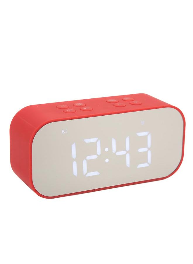 Alarm Clock Mirror Electronic Intelligent Noise Reduction 45MM Loudspeaker Double Speaker Digital Dual Alarm Clock Red